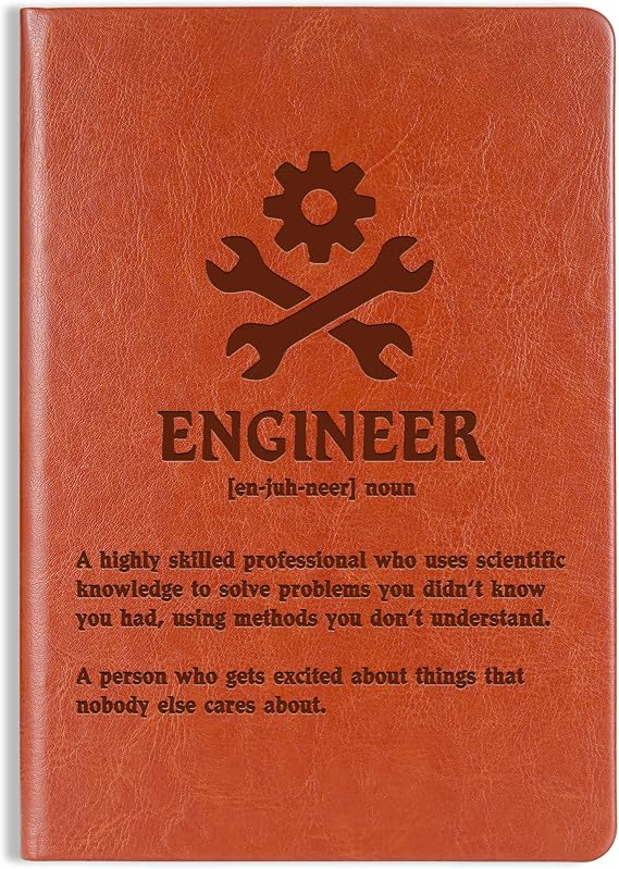 Engineer Gift Engineer Definition Leather Journal Notebook New Licensed Passer Gifts Engineering Student Gift Mechanical Engineer Writing Diary (Engineer Definition)
