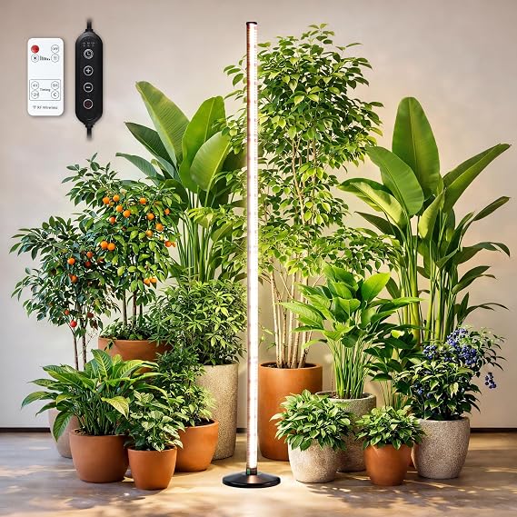 Plant Grow Lights Indoor 64.5'' Tall Full Spectrum Plant Growing Lamps with 660nm, 3000K & 6000K LEDs, 36W Grow Lights for Indoor Plants with Dual Auto Timer (4H/8H/12H) & Remote Control