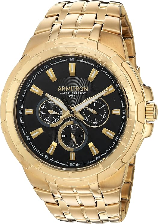 Armitron Men's Multi-Function Dial Gold-Tone Bracelet Watch, 20/5144