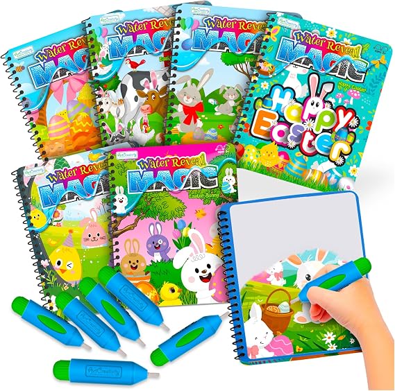 ArtCreativity Easter Basket Stuffers for Toddlers, 6 Pack Easter Water Coloring Books for Kids, Easter Activities Kids, Easter Basket Stuffers, Easter Toys, Easter Basket Ideas Gifts