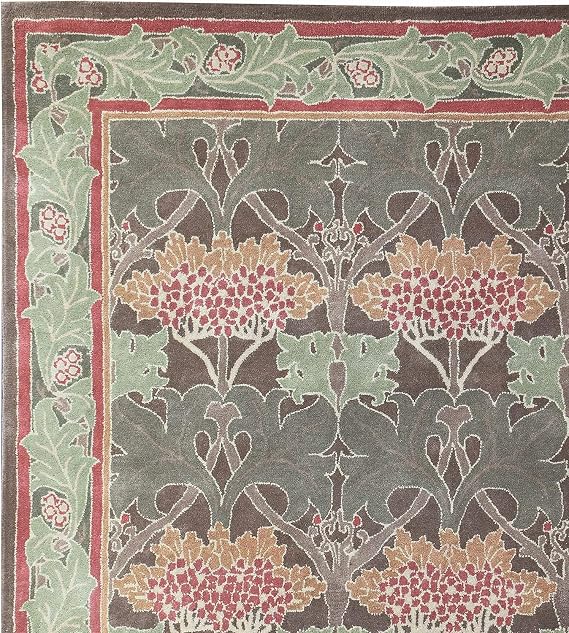 Old Hand Made Pattern William Morris Cecil Green Traditional Oriental Style 100% Woolen Area Rugs (4 ft x 6 ft)