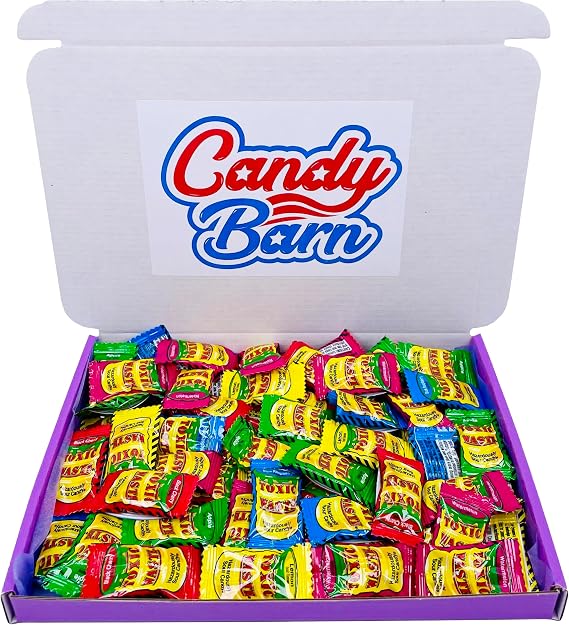 Candy Barn Sour Sweets, 60 Piece Gift Box Hamper, Hard American Candy, Hazardously Sour