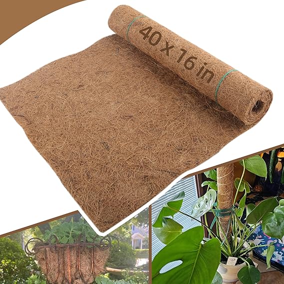 Coco Liner Roll 16x40 Inch Natural Coconut Fiber Mat for Planters