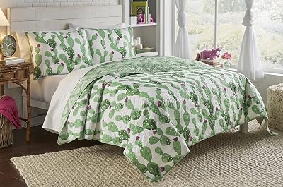 Vue - 17428BEDDTXLWHI 2 Piece Otto Collection Reversible Quilt Set, TwinTwin XL, White