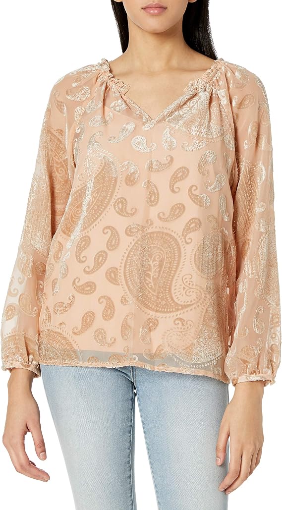 Nanette Nanette Lepore Women's Ls Gathered Open NCK Top