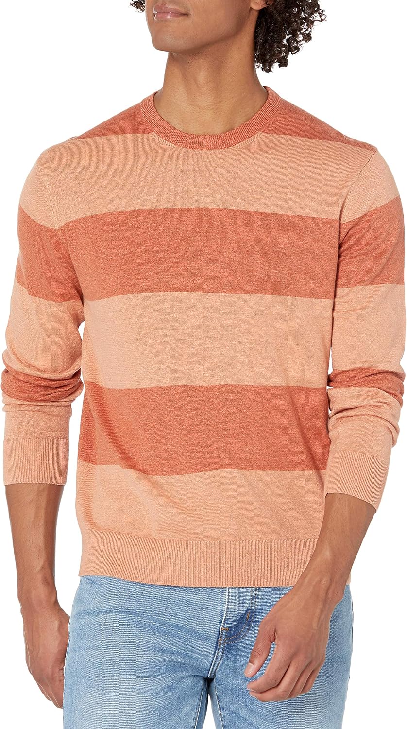 Club Monaco Mens Linen Crew Stripe