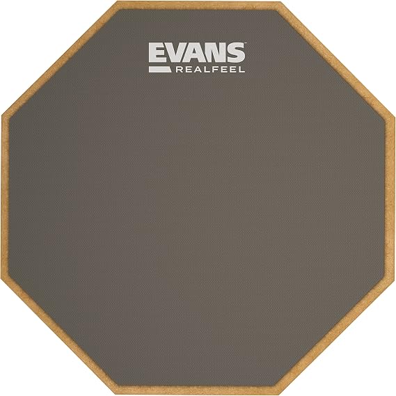 Evans RealFeel Single-Sided Drum Practice Pad, 6 Inch | RealFeel practice pads provide realistic stick response, quiet practice, durable construction, and consistent rebound.