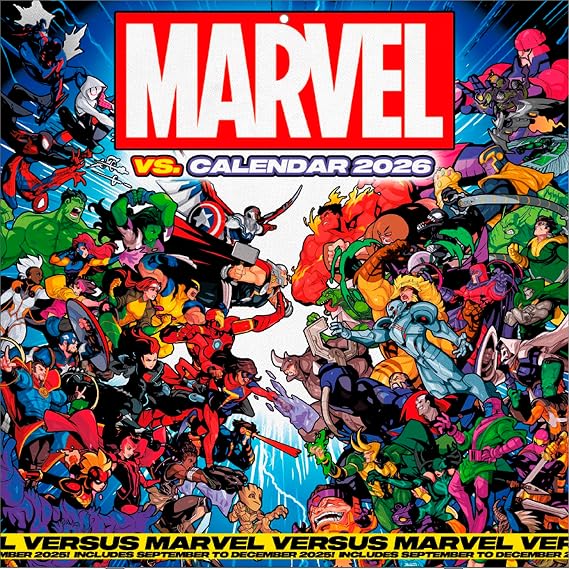 Pyramid International MARVEL 2026 Square Wall Calendar – Official 16-Month Superhero Calendar Featuring Avengers, Spider-Man & More – Gift