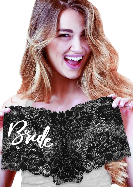 RhinestoneSash Bridal Lingerie - Funny Bachelorette Party Gifts - Naughty Panties for Bride