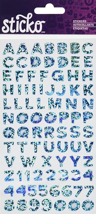 Sticko Sticker Alpha-Fun House-Blue-Metallic (89 Pieces) 52-40040