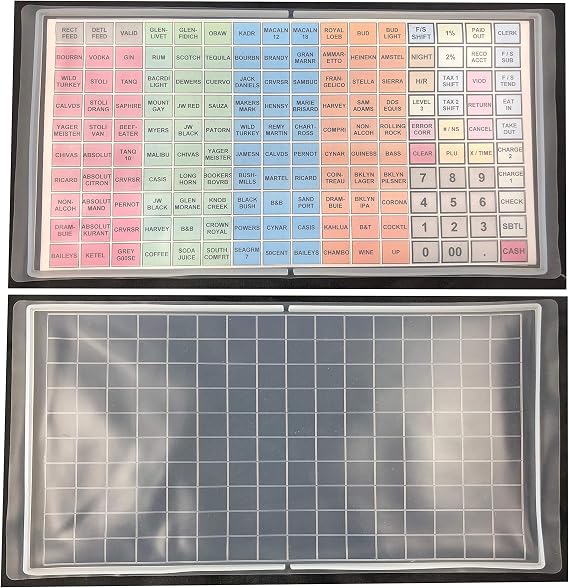 SAM4S ER-5200M, SPS-520FT, SPS-530FT, SER-7000, SAP-530FT / Flat Keyboard Cover Silicone Cash Register Protective Wet Cover Overlay Wet Cover ER5200M