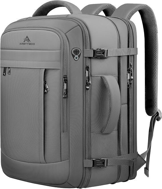 AREYTECO Carry On Backpack, 50L Extra Travel Laptop Backpack for Men Women