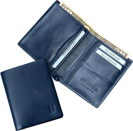 Minimalist%100 Hakiki Deri Erkek Cüzdanı, El Yapımı, RFID Korumalı, 6 Kartlıklı İnce Dikey Bifold Cüzdan, Hediye Kutulu