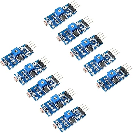 LDR Light Sensor Module for Arduino ESP32 ESP8266 Raspberry Pi, 10 Pieces Digital and Analog Photosensitive Sensors 3.3V to 5V