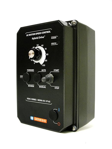 KB ELECTRONICS 9987 0-208/230 VAC Output, 1 HP (0.75 KW), 115/230 VAC, 14.4/8.1 AMP, 50/60 HZ, Drive, Inverter, KBAC Series, KBAC-24D Black, NEMA-4X, Single Phase