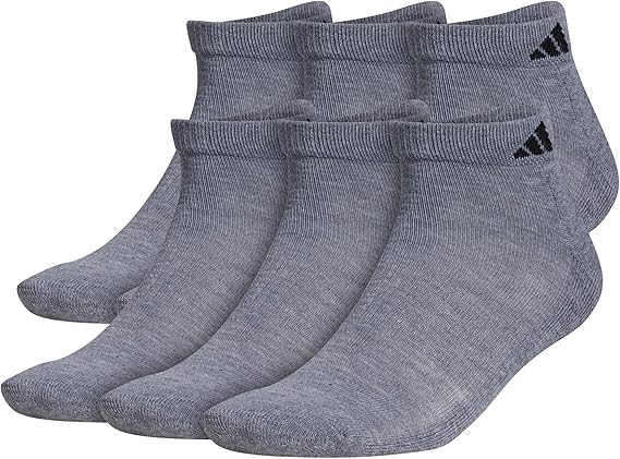 adidas Men's Athletic Cushioned Low Cut Ankle Socks (6 Pairs) Durable & Comfortable