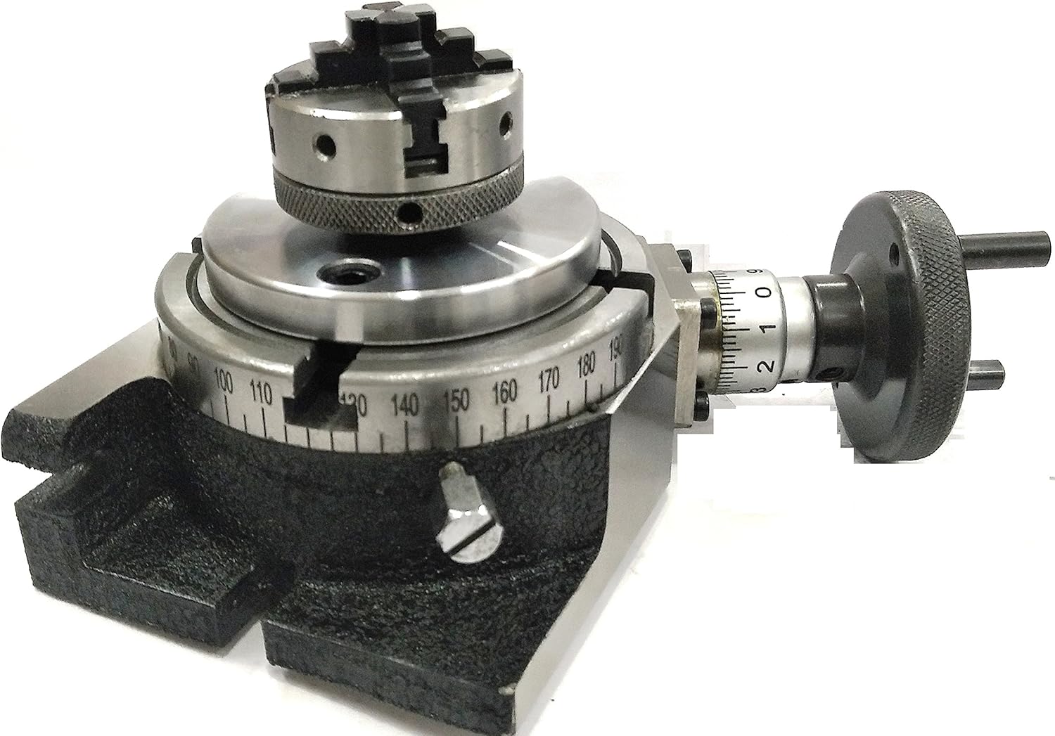 Precision Horizontal Vertical Milling Indexing 4"/ 100 Rotary Table & Small Chuck & Fixing T Nut Bolts ((With 50 Mm 4 Jaw IINDEPENDENT CHUCK)