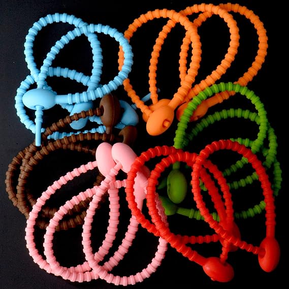 Zip Ties [18-Pack] VERSA-ZIP - 8.5" Long - Silicone Zip Bands For Offices, Kitchens, Garages, Dorm Rooms & More - Reusable & Eco-Friendly