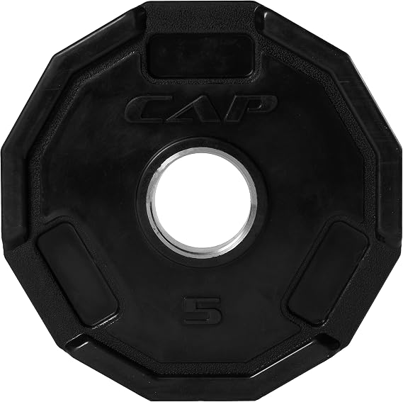 CAP Barbell Olympic 2-Inch 3-Grip Rubber Plate, Single