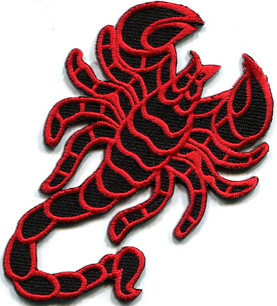 Red Scorpion Tattoo Biker Embroidered Applique Iron-on Patch s-233