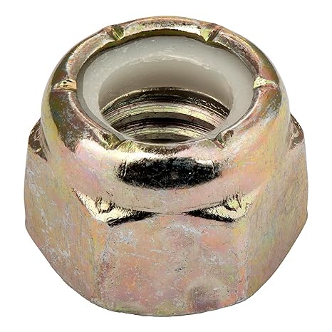 5/16"-18 (25 Pack) Grade 8 Nylon Insert Lock Nuts, Yellow Zinc by Makers Bolt