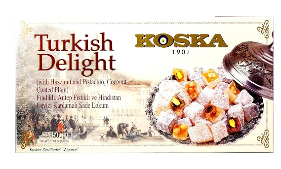 KOSKA Hazel Pistachio Coconut Turkish Delight, 500 GR