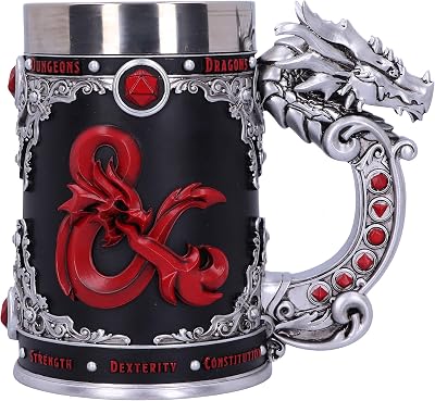 Nemesis Now Dungeons & Dragons Fantasy Role Play Die D20 Tankard, Polyresin, Black, 1 Count Pack of 1