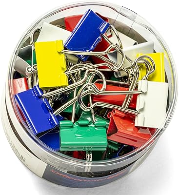 Officemate Small Binder Clips, Assorted Colors, 36 Clips per Tub 31028