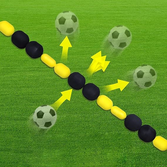 Soccer Goalkeeper Training Equipment, 2.5M Single Line Goalkeeper Ball Deflector, Multiple Different Refraction Angles, Enhanced Reaction Time & Ball Control, Enhanced Soccer Practice