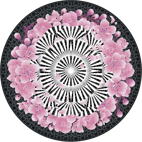 Lavievert 1000 Piece Round Jigsaw Puzzle - Romantic Cherry Blossom