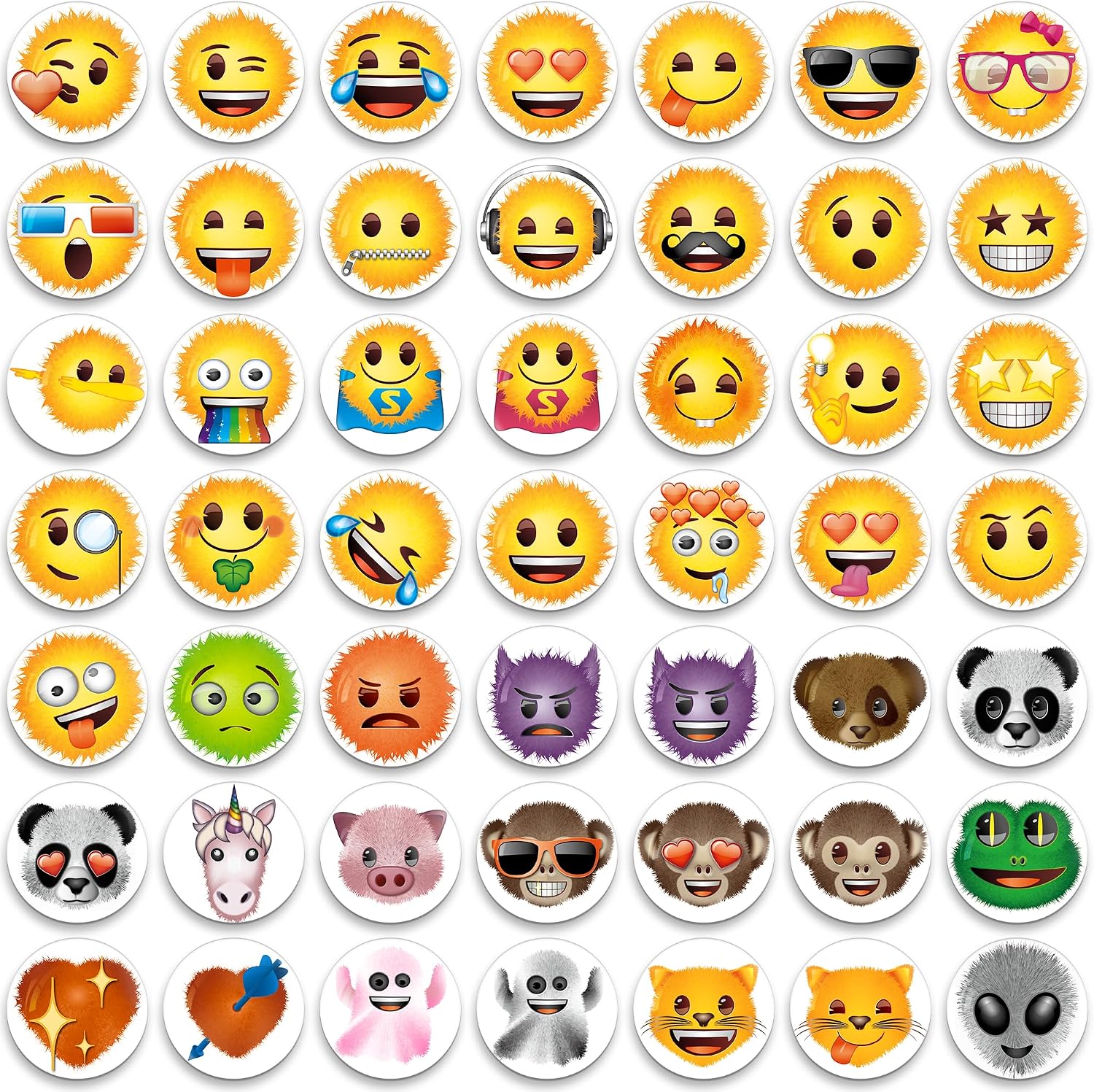 MORCART Emoji Fridge Magnets Fridge Magnets for Locker Whiteboard Furry Emoji Magnets Cute Funny Magnets for School Home Kitchen Office Gift for Family and Friends EM-021