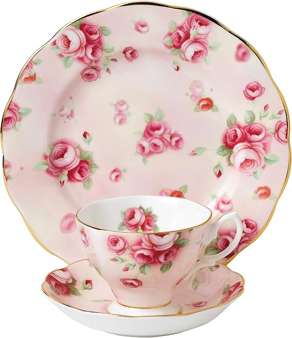 100 Years of Royal Albert 3pce Tea Set, Rose Blush