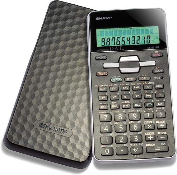 Sharp EL-531TG 12-Digit Scientific/Engineering Calculator with Protective Hard Cover, LCD Display, Great for Students and Professionals, Black