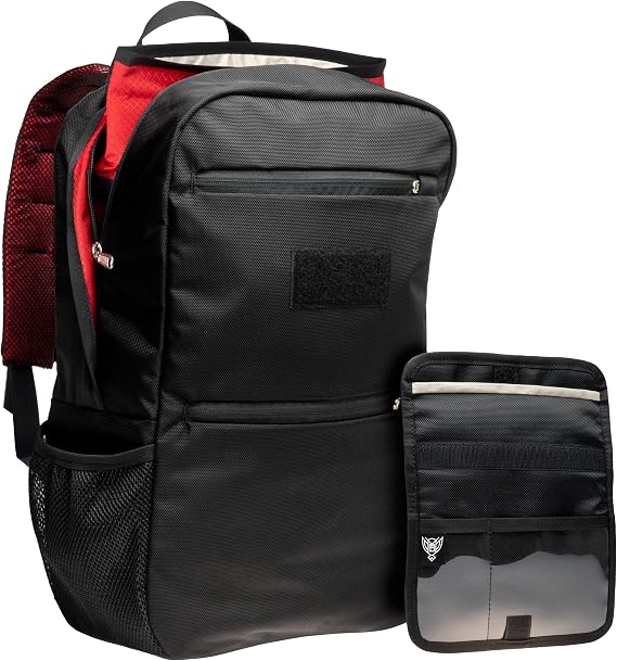 Xtreme Sight Line ~ Xecutive Transport Faraday Backpack/Small LITE Faraday Bag Combo ~ Shoulder Strap Included ~ Tracking/Hacking Defense ~ Red