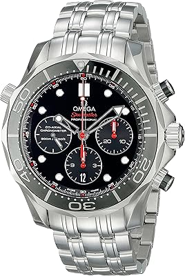 Omega Mens 21230425001001 Analog Display Automatic Self Wind Silver Watch