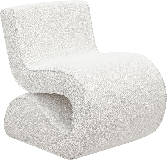 Coaster Home Furnishings - Ronea - Boucle Upholstered Armless Curved Accent Chair with Sinuous Form, Padded Seat and Thick Foam Cushion - Living Room - Cream - 903154
