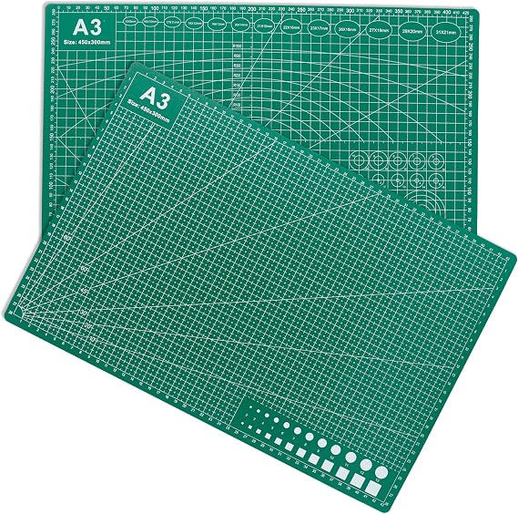 2 Packs Cutting Mats, 12inch x 18inch Rotary Cutting Mat Double Sided 5-Ply Craft Cutting Board for Sewing Crafts Hobby Fabric Precision Scrapbooking Project (A3: 12"W x 18"L)