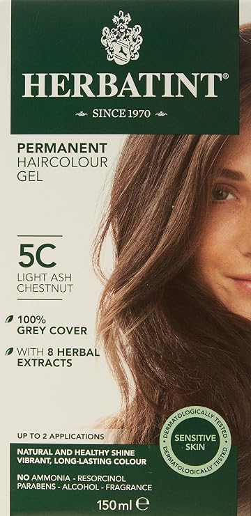 Herbatint 150 ml Number 5C Light Ash Chestnut Permanent Herbal Hair Colour Gel by Herbatint