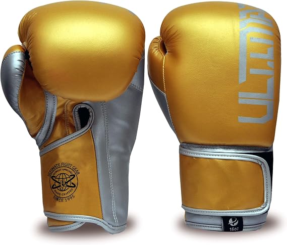 PFG Ultimate Training Boxing Gloves - MMA Muay Thai Training & Bag Work (Gold, 10oz)