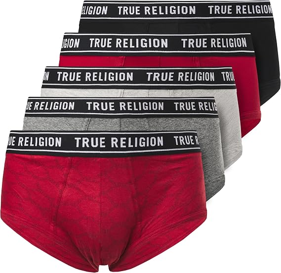 True Religion Mens Underwear 5 Pack Mens Briefs Soft Cotton