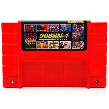 Retrotech 900 In 1 Multi-game Game Cartridge For SNES 16-Bit Game Console - Includes Retrotech Printed Instructions