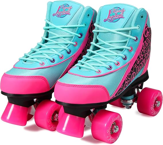 Riedell Kandy-Luscious Kids Roller Skates for Girls and Boys - Durable, Comfortable Children's Outdoor Roller Skates with Ankle Support & Fun Colorful Designs