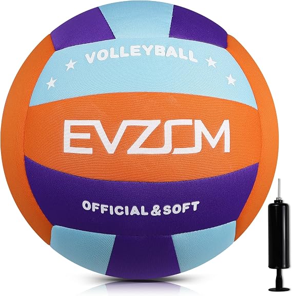 EVZOM Soft Indoor Volleyball - Super Soft Fabric Safe and Silent Volleyball for Girls Boys Kids Youth Beginners,Light Volleyballs for Inside House and Yard Tranining