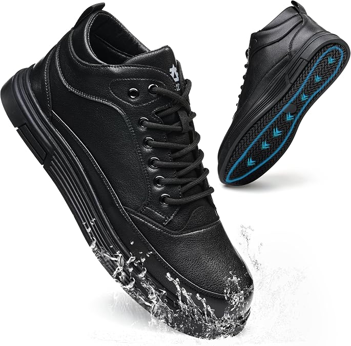 Slip Resistant Work Shoes for Men & Women, Waterproof Anti-Slip Kitchen Shoes, Oil & Water Resistant, Lightweight Work Shoes for Chefs, Restaurant Workers, Delivery, Crew, Drivers 03
