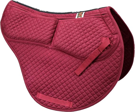 ECP Equine Comfort Products All-Purpose Contoured Correction Saddle Pad with Adjustable Memory Foam Inserts for Custom Support, Non-Slip, Shock Absorbing, 22 Spine, 19.5 Drop