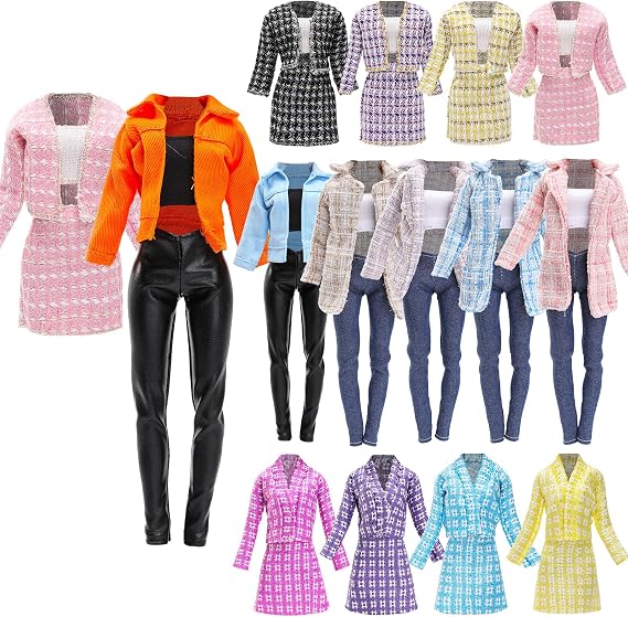 11 PCS Doll Clothes Elegant Business Coat Skirt Outfit for 11.5 Inch Doll