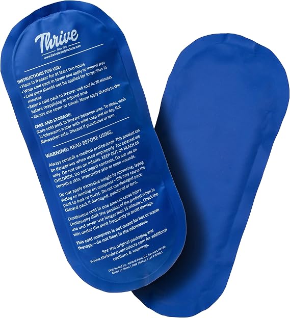 Thrive Reusable Gel Ice Packs, Neck and Knee Wraps, 2-Count, Light Blue