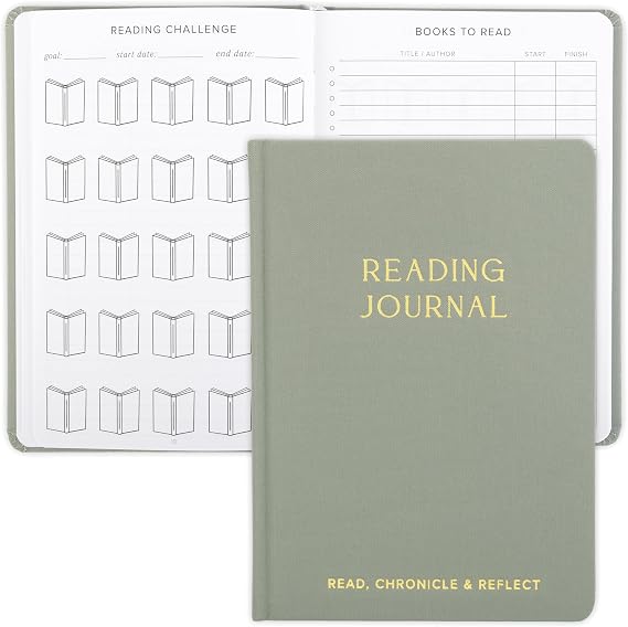 ZICOTO Beautiful Reading Journal for Book Lovers - Linen Hard Cover Tracker