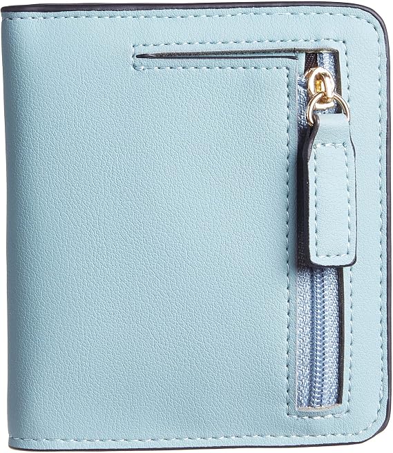 Gostwo Small Wallet for Women, Slim Bifold Credit Card Holder, Compact RFID Blocking Cash Wallet, Billfolds Thin Leather Zipper Pocket, Mini Wallet Gift for Ladies Teen Girls Travel with ID Window