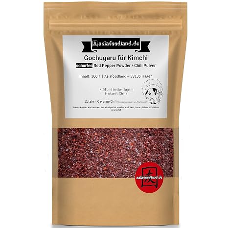 asiafoodland - Gochugaru - Chili Pulver für Kimchi - scharf / hot - Red Pepper Powder 1er Pack (1 x 100g)